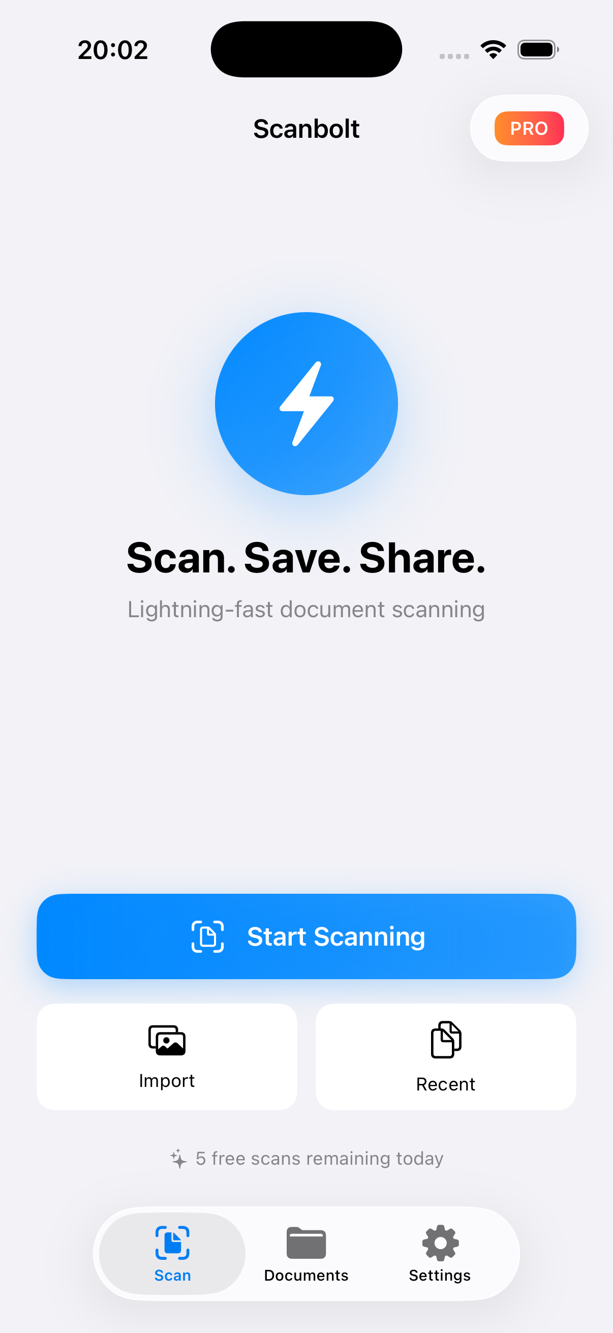 ScanBolt App Screenshot